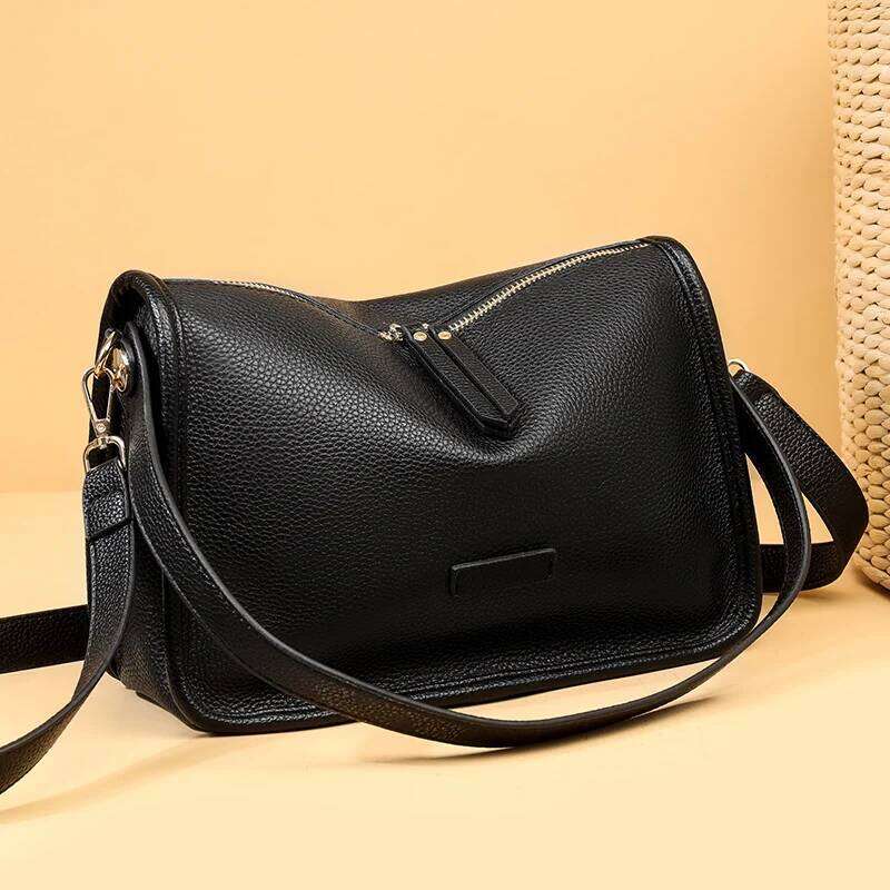 High Quality Soft Genuine Messenger Women Design Shoulder Crossbody Bag Purse Fashion Female Cow Leather Handbag New