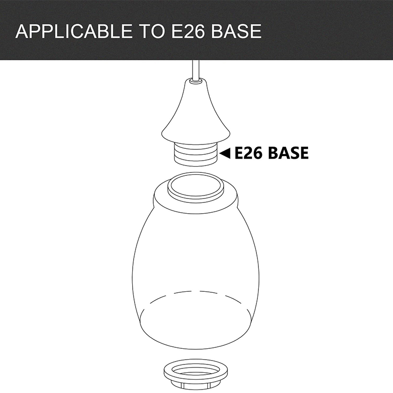 Clear Seeded Glass Shade, Modern Light Fixture Replacement Globe or Cover with 1-5/8-Inch Fitter for Chandelier Wall Sconce Pendant Light