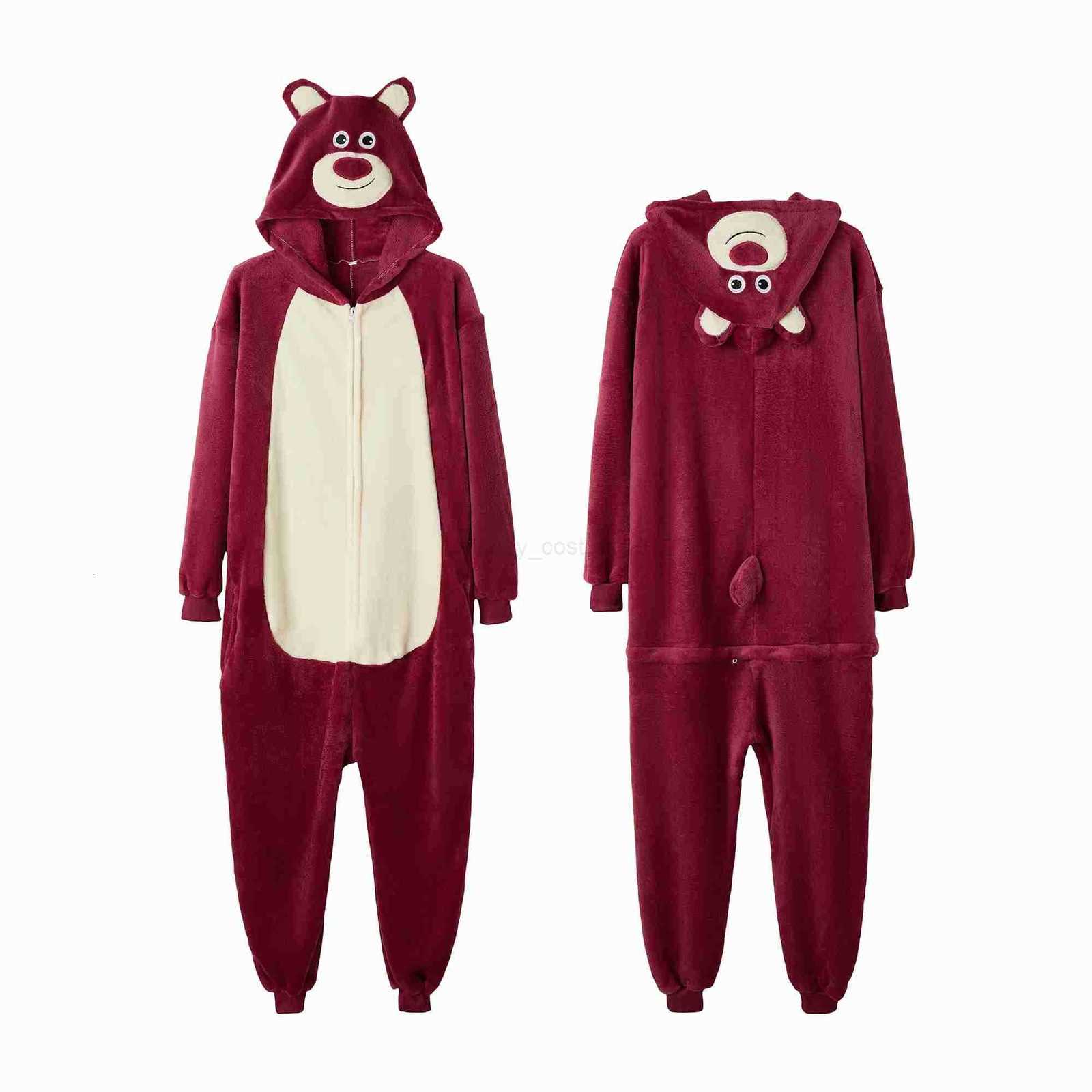 Disney Lotso Bear Onesies Cartoon Animal Onesie Women Men Girls Boys Pajamas Halloween Funny Party Suits Winter Home Overall Costumes H250926