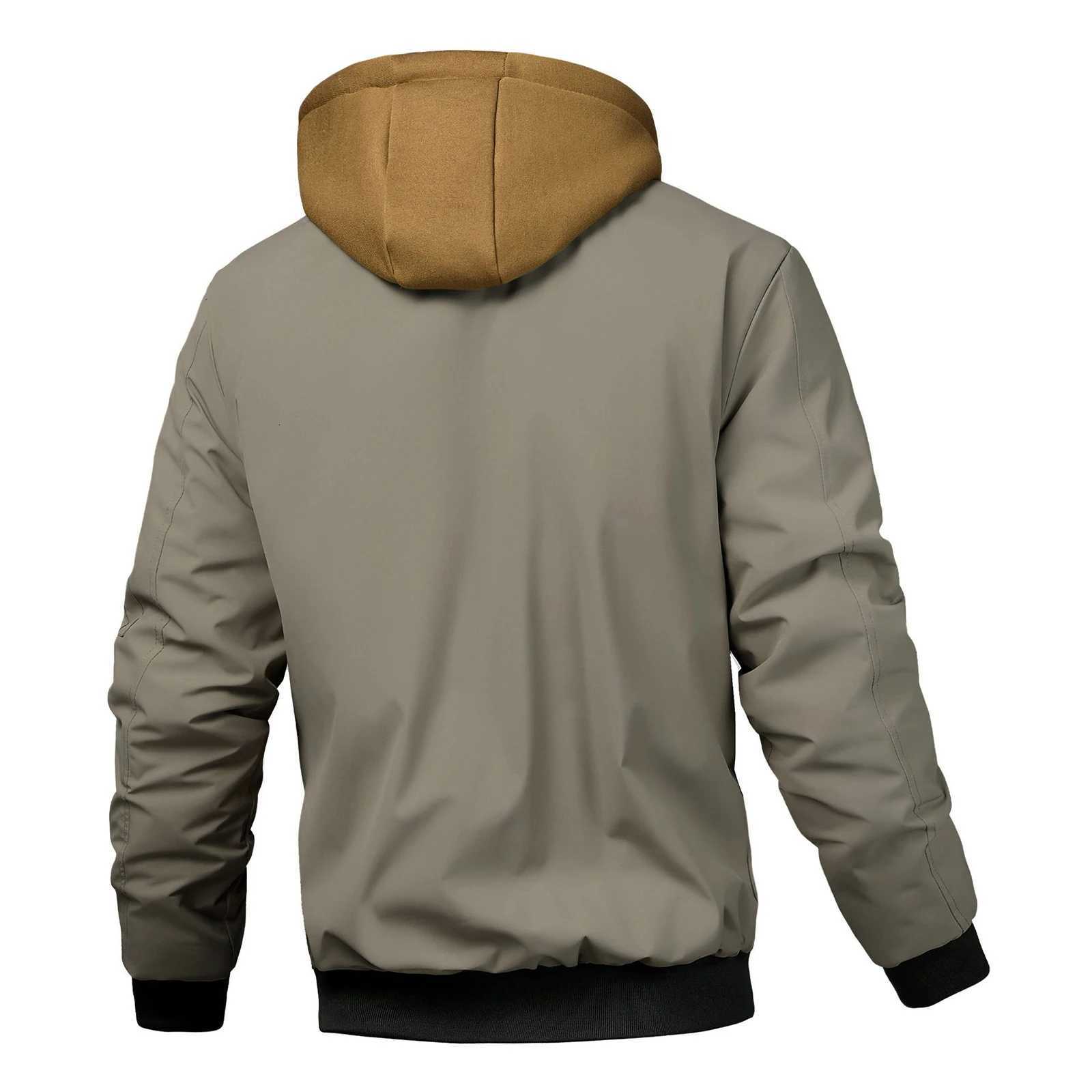 Mens Fall Winter Quilted Jacket Plaid Fake Two Pieces Zipper Up Lightweight Long Sleeve Hood Coat W250926