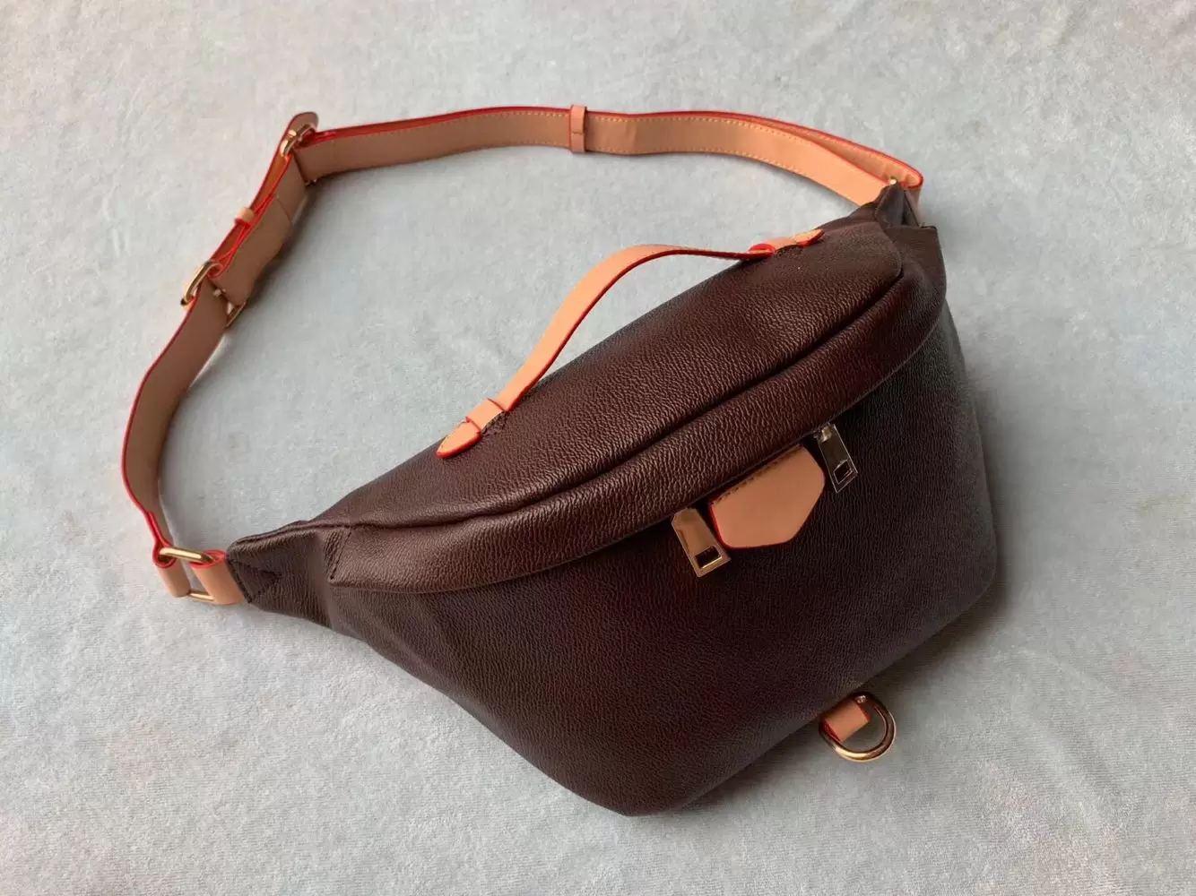 Women's Luxury Designer Leather Bumbag - Embossed Floral Design, Soft Leather - Crossbody/Waist Wear, Top Zip Closure - Includes Serial Number, Date Code & Dust Bag