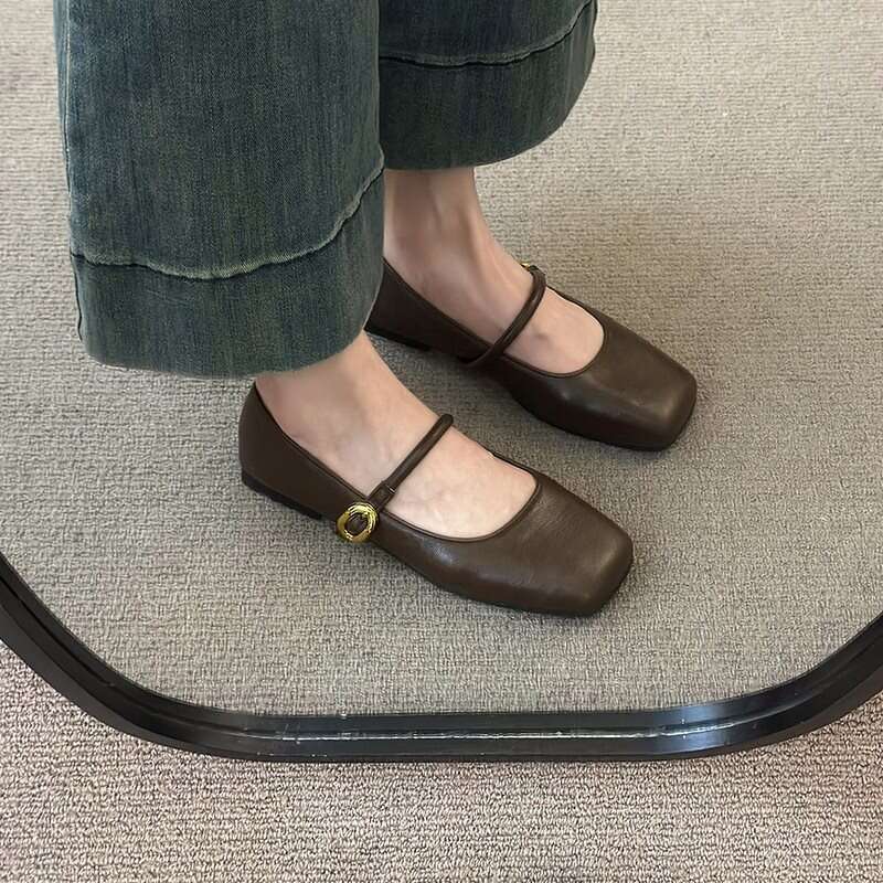 2025 Dress Designer Shoe French Style Gentle Single Evening Flat New Spring Small Leather Mary Jane Women Shoes