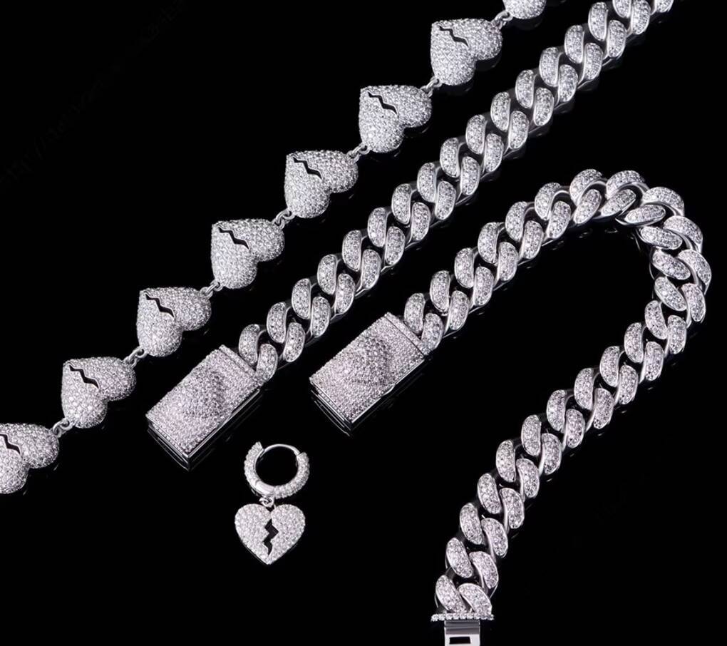 9K24K Gold Pave Diamond Cuban Chain CVD Lab Grown Ice Necklace IGI 24H 3D Custom 30 Deposit