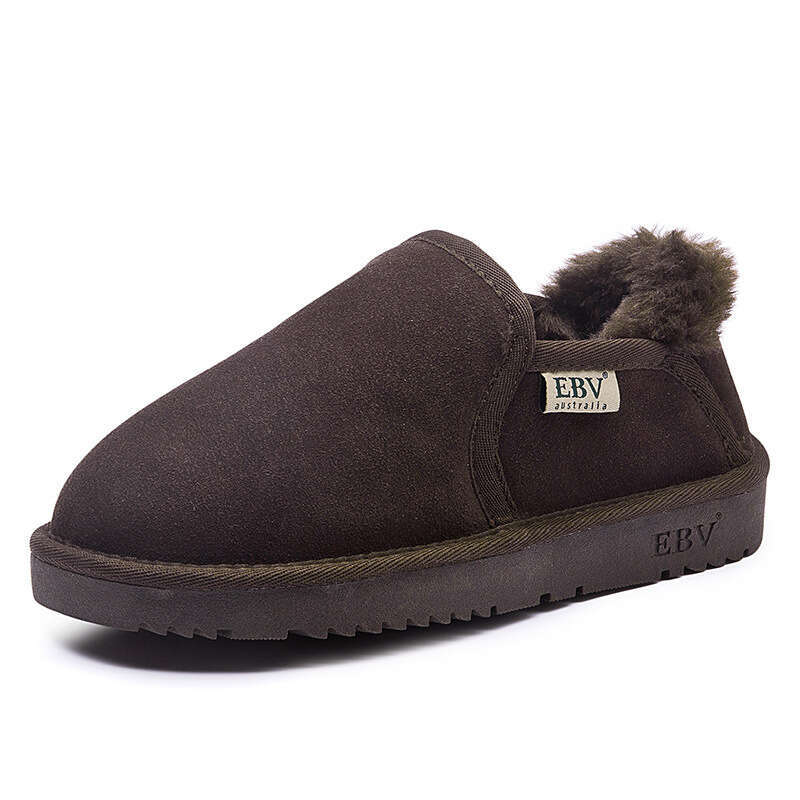 Genuine Leather for Women Short Boots Loafers Snow Cotton Shoes 2024 New Slip-On Thick Sole