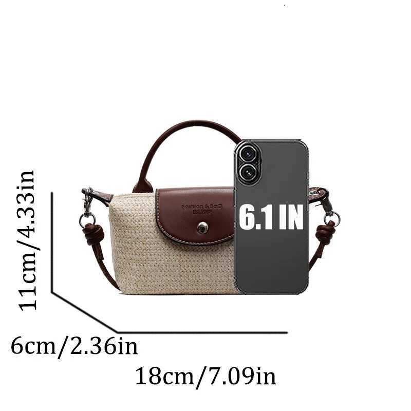 Weaving Design Womens Crossbody BagWoven Straw with Metal Buckle Shoulder StrapPerfect for VacationDaily Use and ShoppingW250926