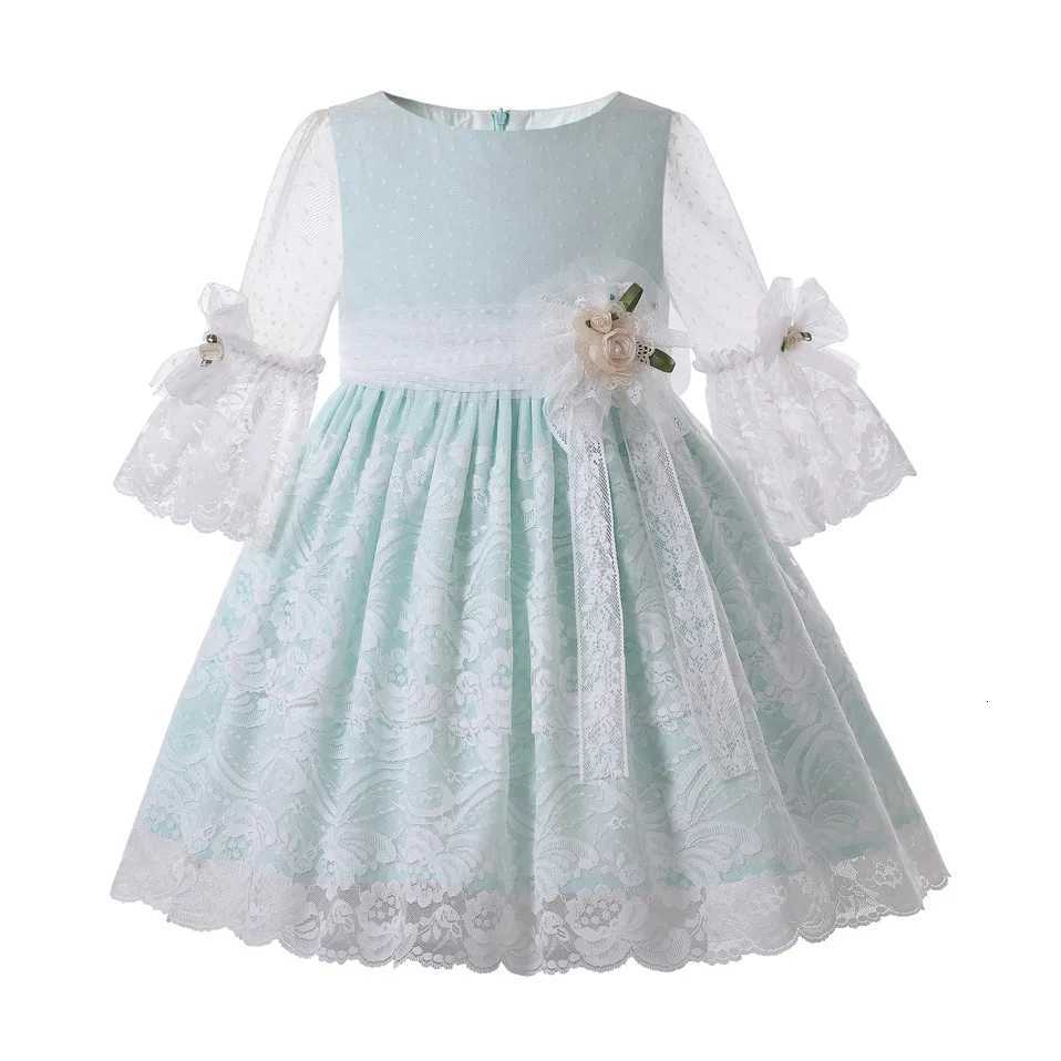 New Girls Flower Girl Dress Light Green Fairy EID Dress For Girl Flare Sleeve Ceremony CHIldren Clothing Online Z250926