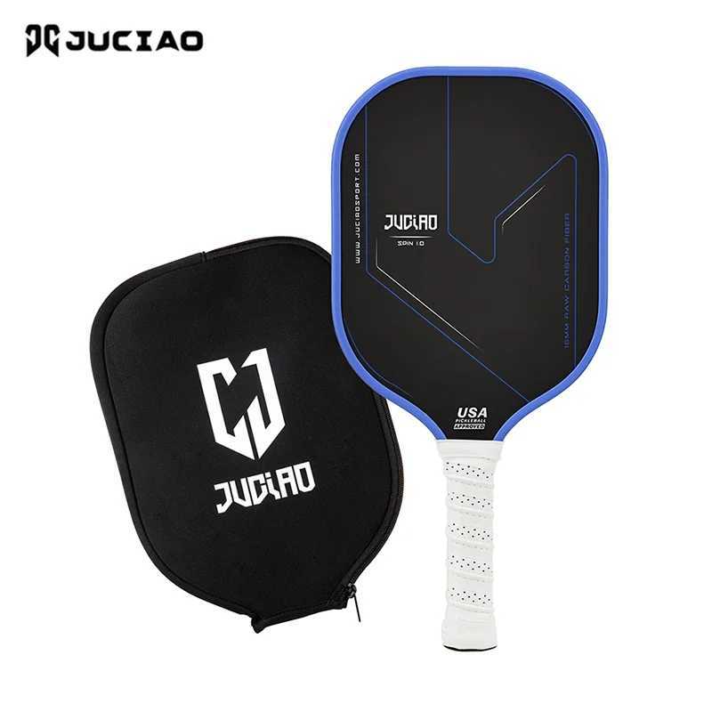 JUCIAO USAPA Approved Thermoformed Unibody T700 Raw Carbon Fiber Pickleball Paddle Spin Textured Surface With Foam Edge J250926