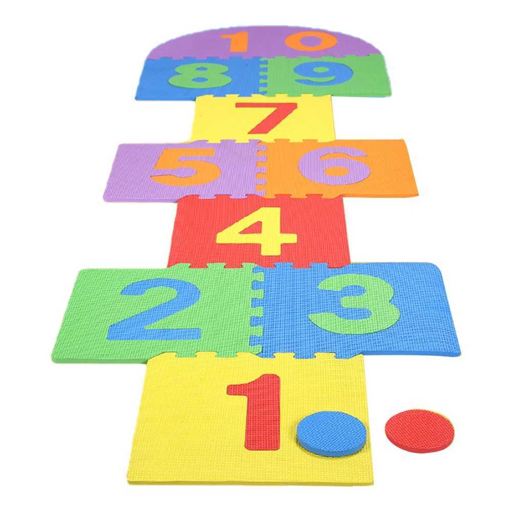 ZK20 Children Giant Hopscotch Mat Game Kids Soft EVA Foam Interlocking Tiles Indoor Outdoor Garden Family Game Toys C250926