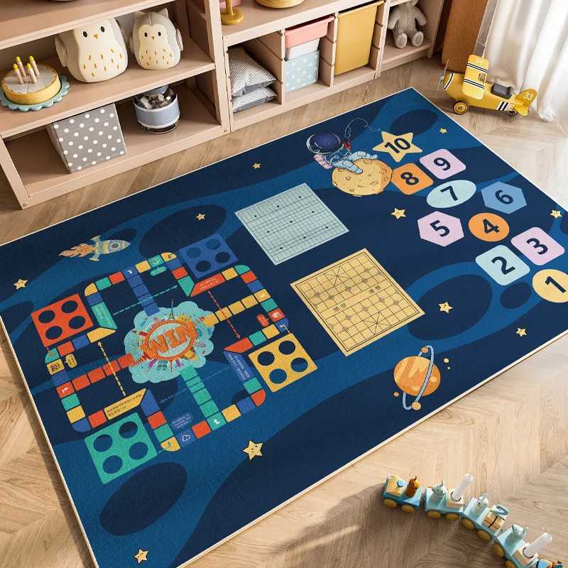 VIKAMA Cartoon Car Traffic Crystal Pile Carpet Childrens Room Climbing Mat Home NonSlip and Dirt Resistant Living Room Mat C250926