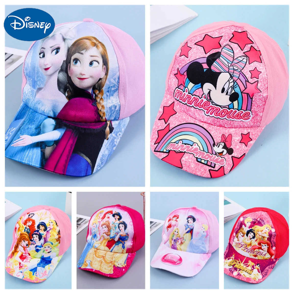 Disney Autumn Girls Baseball elsa Caps Anime Cartoon Kids Adjustable Peaked Hat Summer Breathable Mesh Cap Casual Hats Gifts H250926