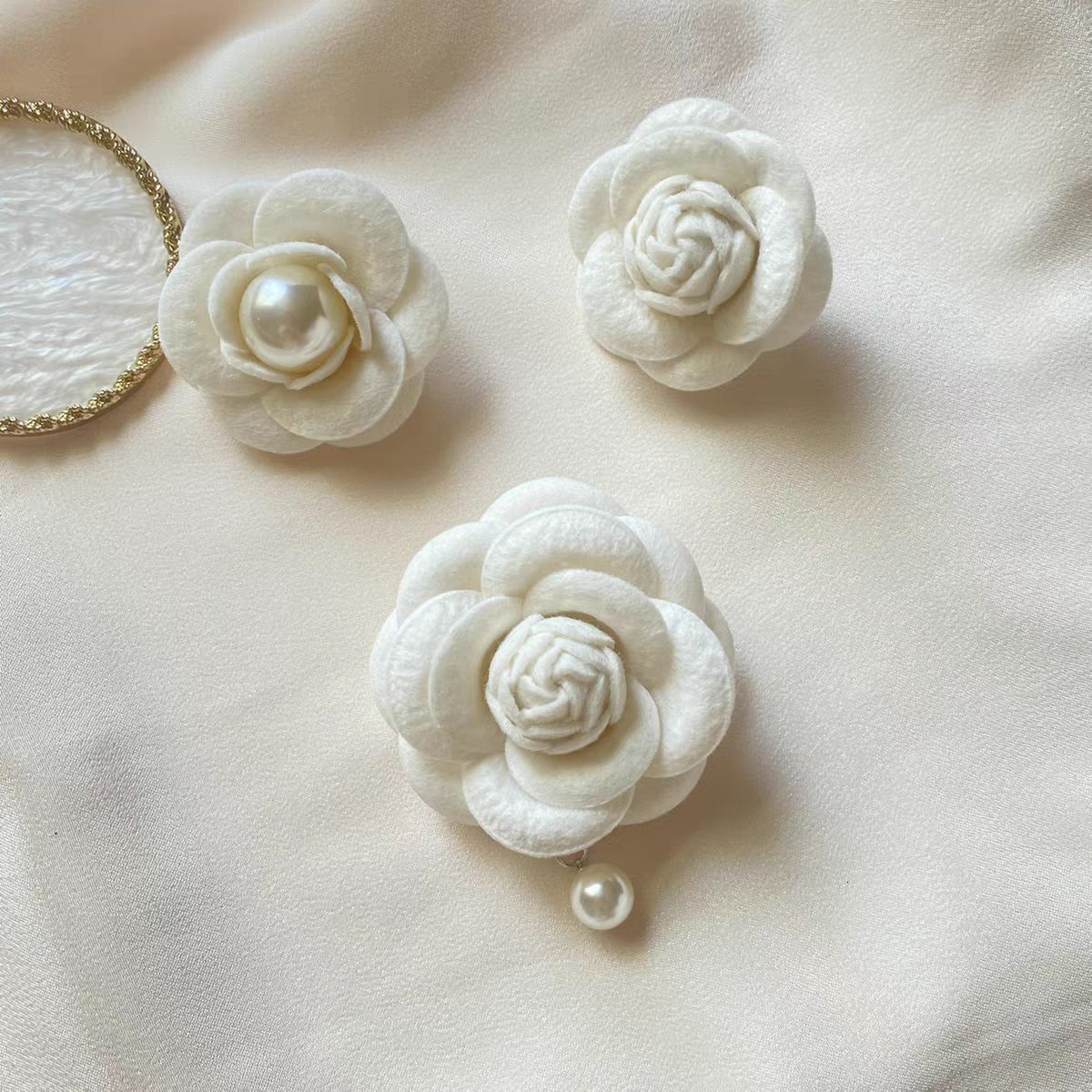 brooches designer jennie camellia hair clip style pearl brooch highend collar flower pin elegant hepburn accessories