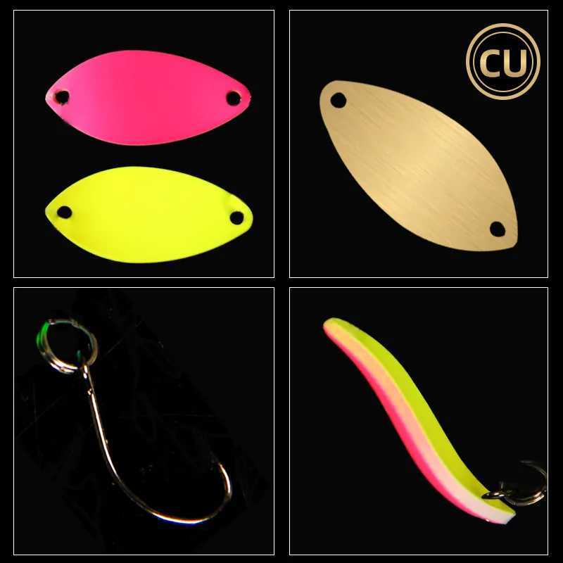 TOYO 08g18g25g Colorful Spoon Lure Mini UV Luminous Artificial Spinner Bait Stream Copper For Trout W250926