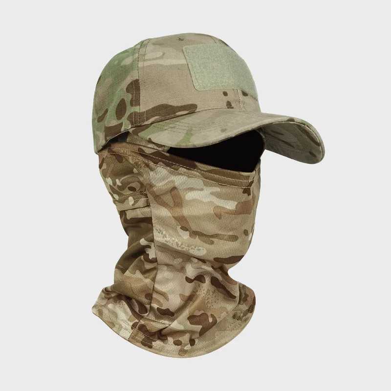 Tactical Camo Baseball with Face Mask Outdoor Sports Hat for Hiking Fishing Climbing Sun Protection Z250926