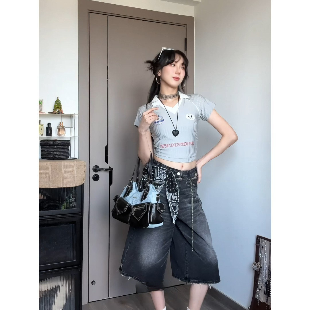 2025 autumn and winter new retro color blocked light bag luxury elegant design denim armpit clean handbag women's shoulder bag denim designer Bag