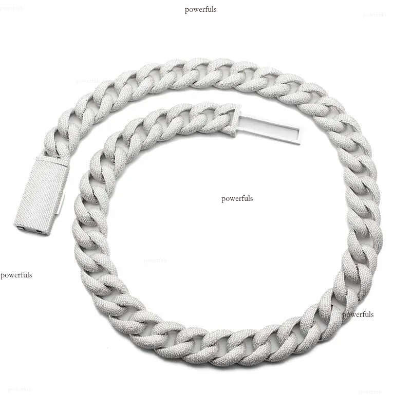 Hiphop Rapper 20mm Iced Out Moissanite 4 Rows Miami Cuban Link Chain