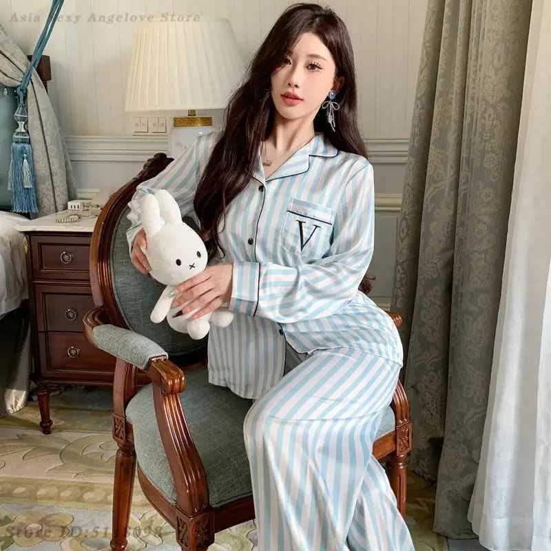 Leopard Pajamas Set Womens Sleepwear Spring Autumn Nightwear Print Lounge Wear Long Sleeve Trousers 2PCS Pyjamas Suit Home Wear Z250925