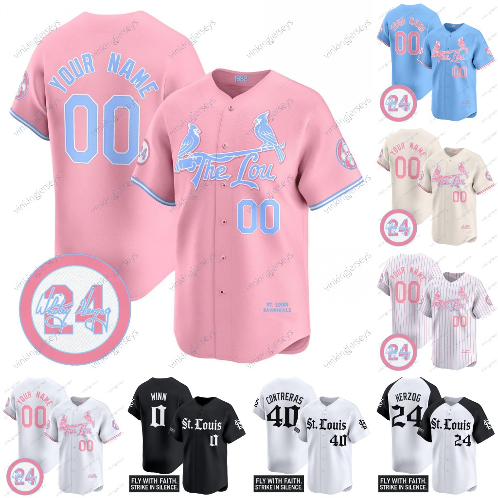 St.L Cardinal Pink Jersey Lars Nootbaar Winn Nolan Arenado Victor Scott II Masyn Winn Nolan Gorman Embroidery Custom Baseball Jerseys