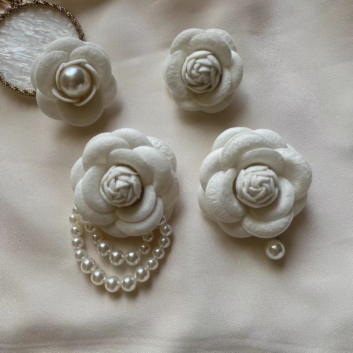 brooches designer jennie camellia hair clip style pearl brooch highend collar flower pin elegant hepburn accessories
