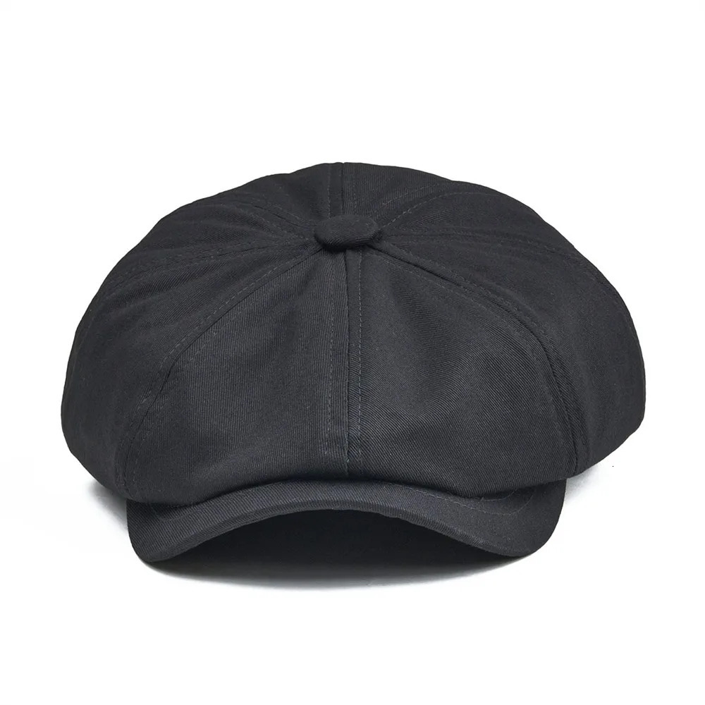BOTVELA sboy Cap Mens Twill Cotton Eight Panel Hat Womens Baker Boy Caps Retro Big Large Hats Male Boina Black Beret 003 250925