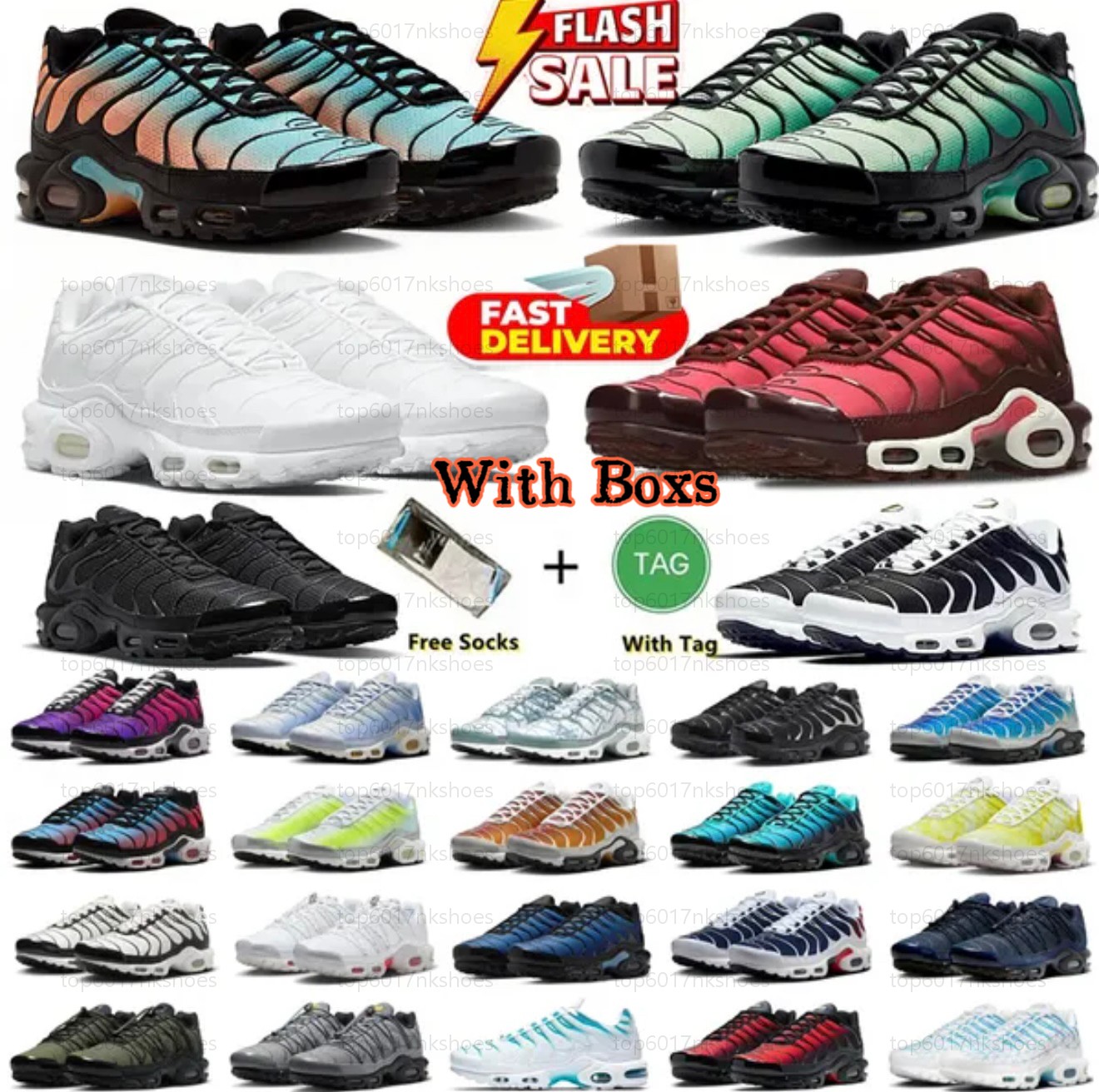 With Box Designer Running Shoes Tnss Men Women Tn Plus 3 Triple White Black Sky Blue Gradient Dusk tns Plus Tennis Breathable Mens Trainers Outdoor Sports Sneakers
