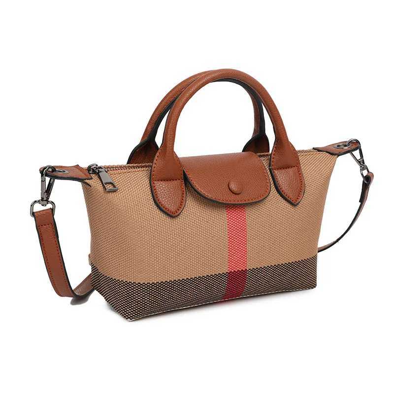 Genuine Leather Classic Plaid Shoulder Crossbody BagW250926