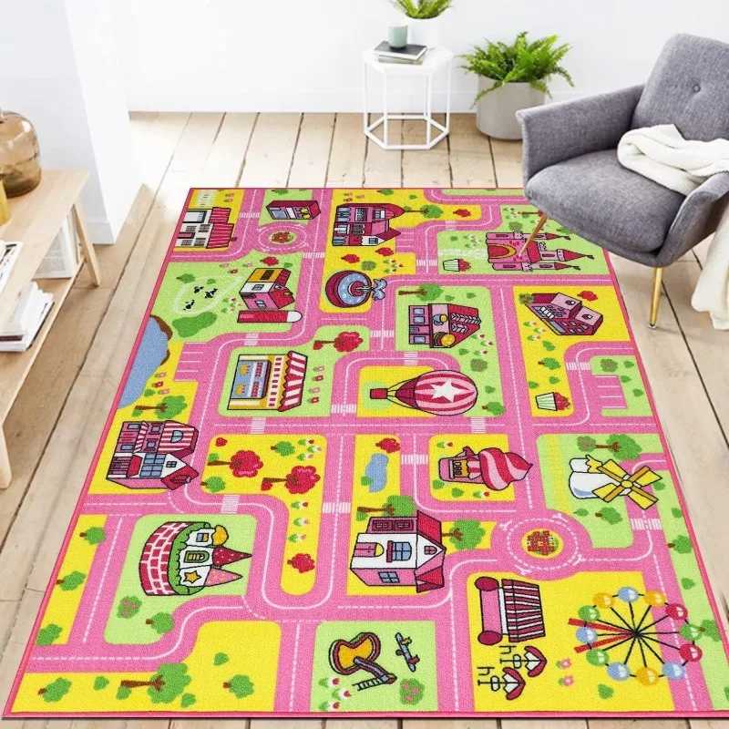 Traffic Road Car Play Rug for Kid Playroom Educational Learning Area Rug for Children Girls Bedroom Nursery Room Floor Decor Mat C250926
