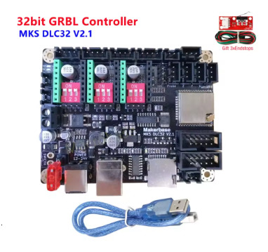 grbl 32 bit CNC shield controller ESP32 WIFI MKS DLC32 offline control panel TS24 touchscreen for laser marking machine
