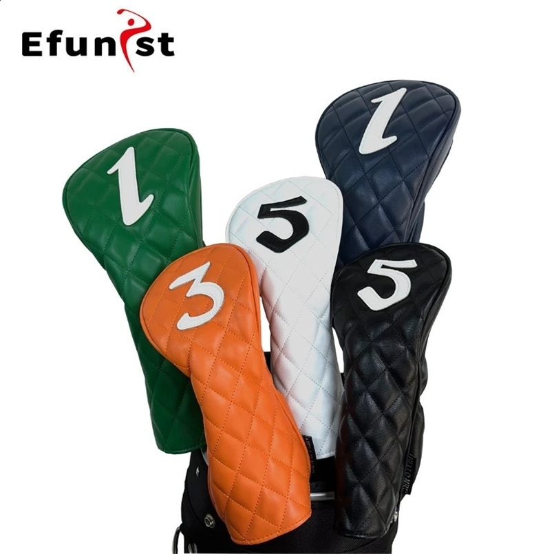 Golf Wood Cover Driver Fairway Hybrid Rhombus Shape Pattern Golf Waterproof Protector Set PU Soft Durable Golf Club Covers 240919