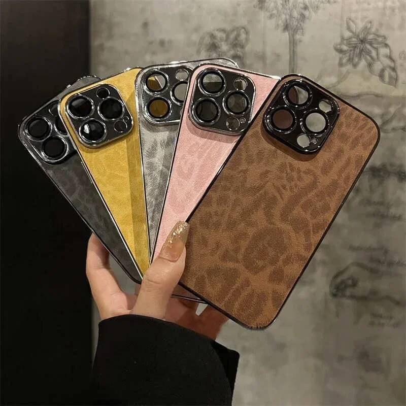 Leopard Print Phone Case For iPhone 11 12 13 14 15 16 17 Pro Max Plus Air Shockproof Bumber Cases Cover