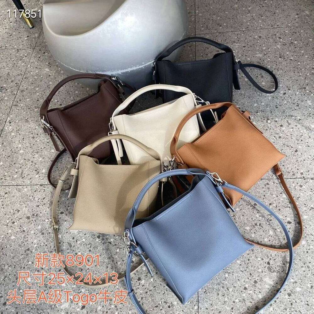 Layer Cowhide Bucket Girls High-Grade Leather Women's New Niche Commuter Bag Basket Purses And Handbags suotong2509
