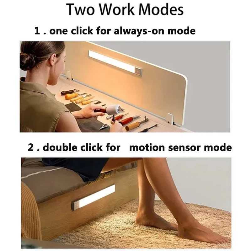 Under Cupboard Kitchen Lights Cabinet Light Motion Sensor Indoor Rechargeable Strip Wardrobe Lighting Battery Operated Magnetic C250925