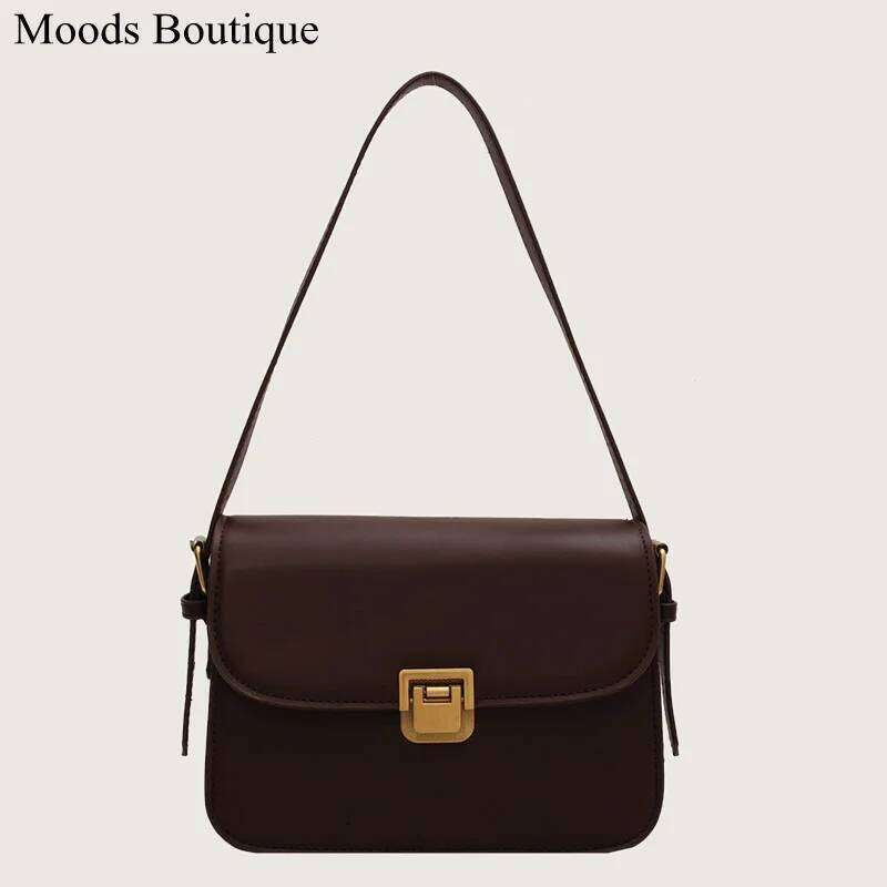 MOODS Retro Shoulder Bags For Women New Designer Crossbody Dual Straps Messenger Bag Quality Mini Briefcase