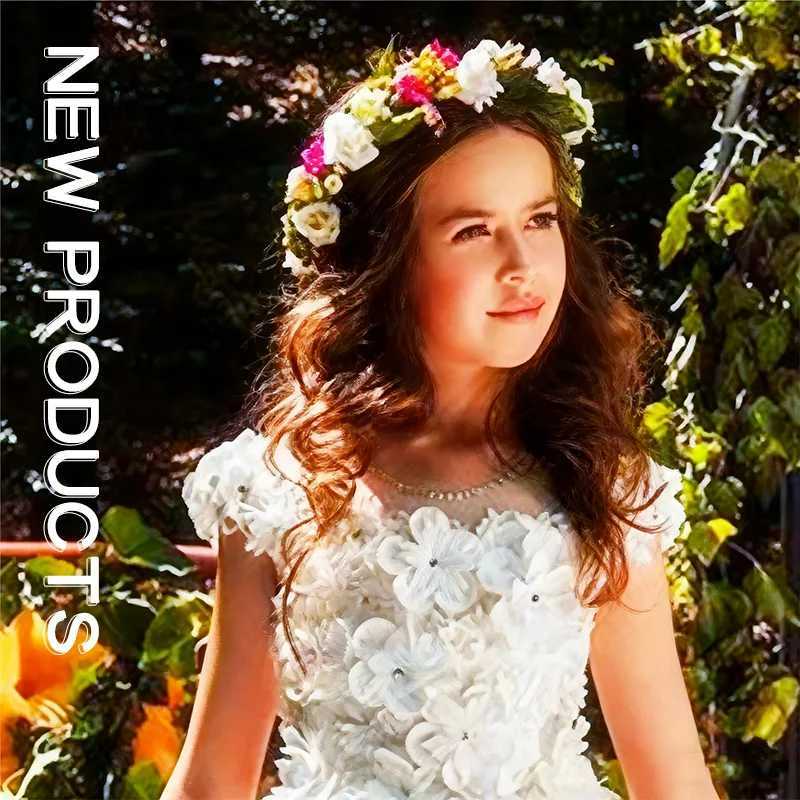 Elegant White Flower Girl Dresses For Wedding Tulle Butterfly 3d Applique Kids Birthday Party Pageant Dress First Communion Gown Z250926