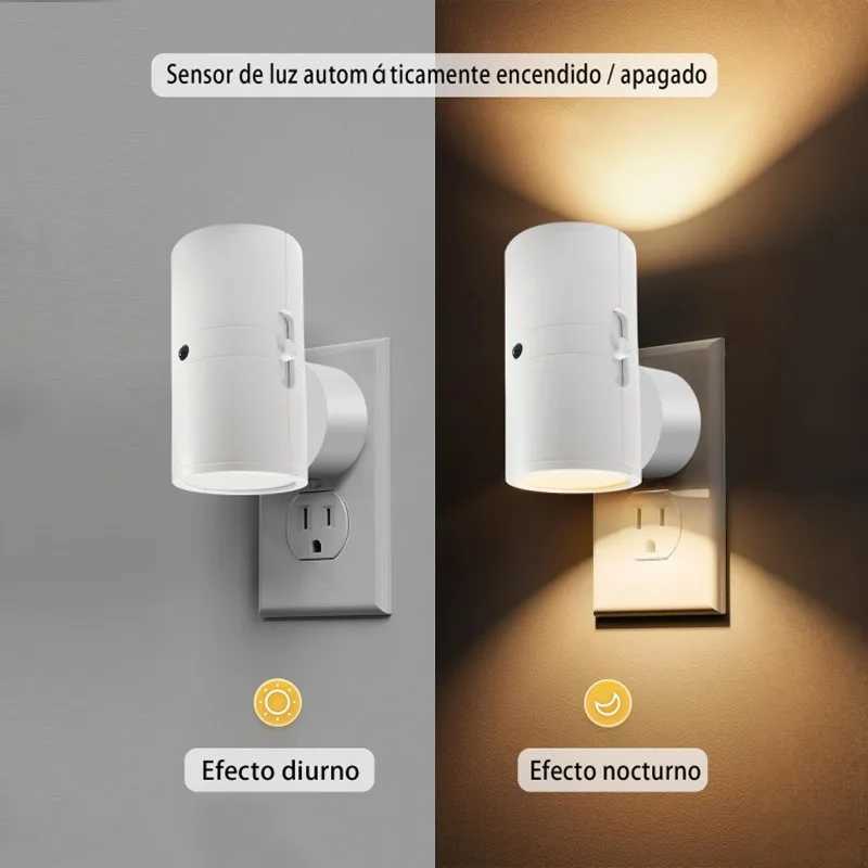 Night Light Plugin Wall Mounted with Dusk To Dawn Sensor Adjustable Brightness Suitable for Corridors and Stairs C250925