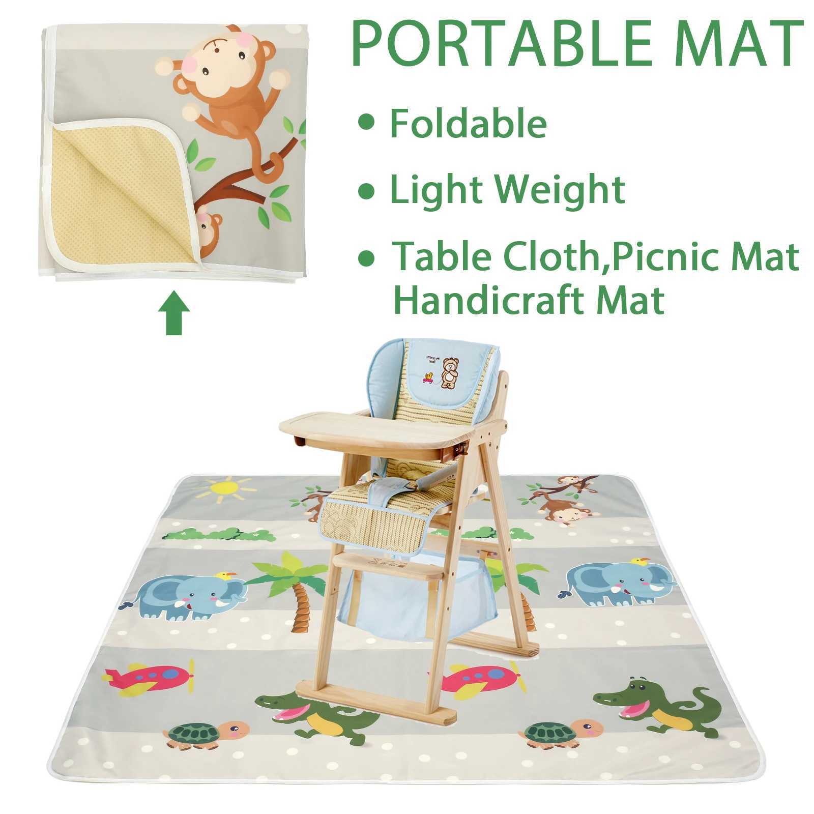 Baby Splat Mat for Under High Chair Anti Slip Washable Waterproof Floor Splash Mat Foldable Crawling Carpet Kid Game Baby Mat Y250926