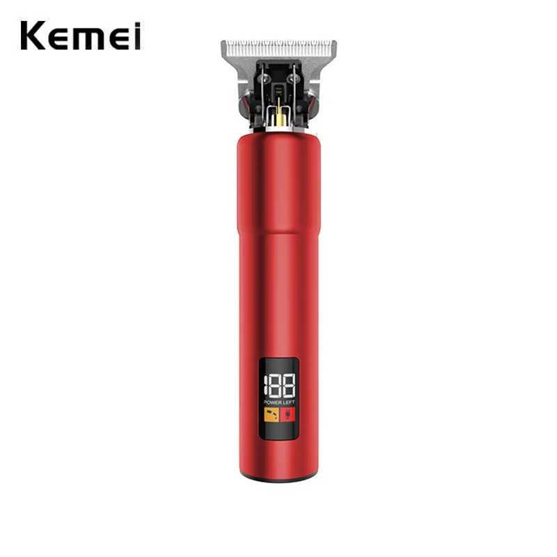 Kemei 10w LCD Display Cordless Rechargeable TBlade Men Hair Trimmer USB TypeC 0mm Zero Gapped Baldhead Shaver Barbershop Home R250926