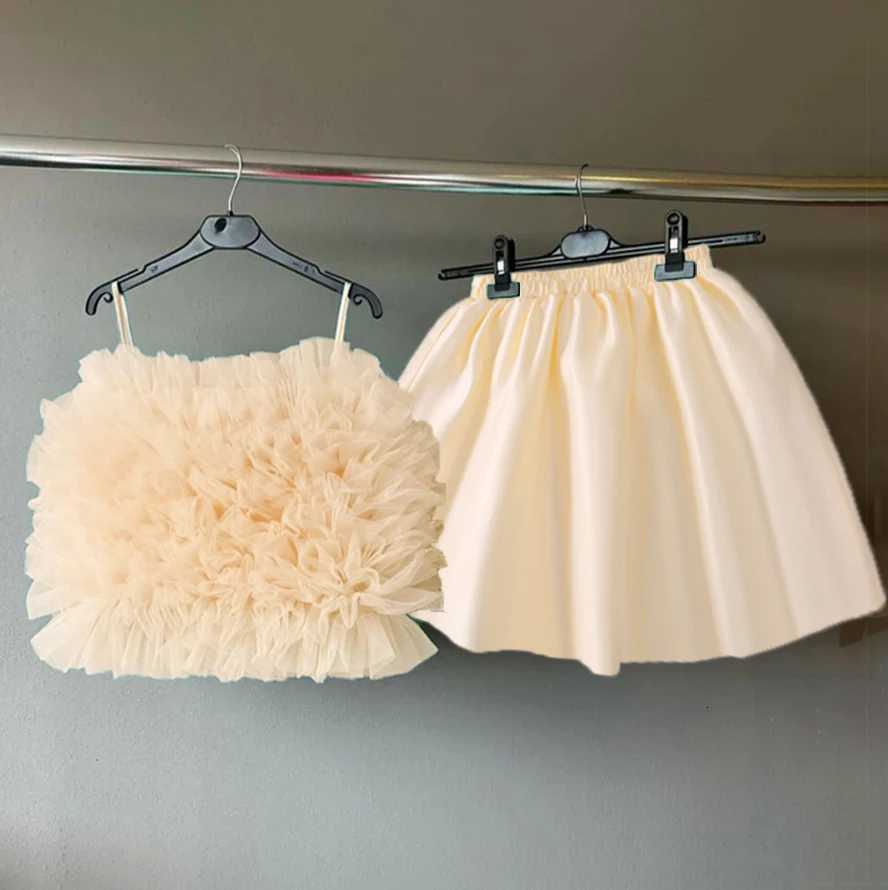 Party Satin Girls Split Dress Elegant Bridemaid Birthday Prom Princess Kids Dresses for Girl Fluffy Tulle Wedding Gala Costumes Z250926