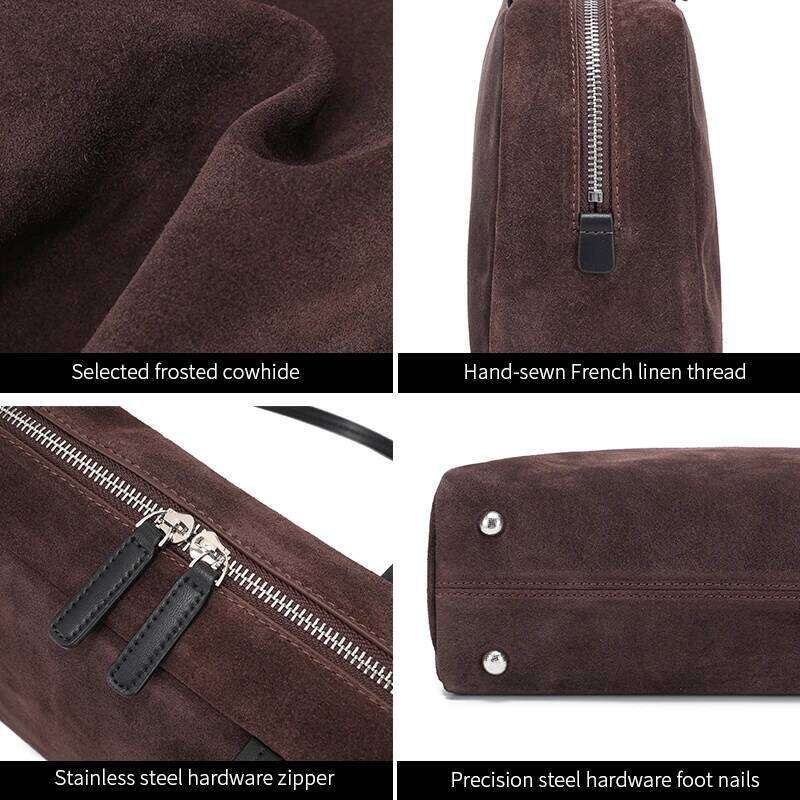 New Winter Women's Suede Leather Bag Fashion Genuine Leather Crossbody Bag Female Square Furry Shoulder Handbags Suotong2509