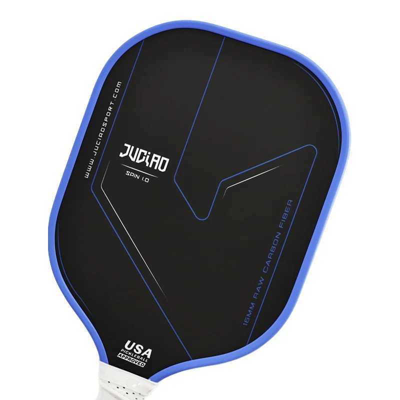 JUCIAO USAPA Approved Thermoformed Unibody T700 Raw Carbon Fiber Pickleball Paddle Spin Textured Surface With Foam Edge J250926