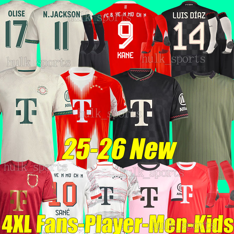 4XL 2025/26 Oktoberfest soccer jerseys KANE LUIS DIAZ BAYERNS N.JACKSON Munich MUSIALA OLISE GNABRY GORETZKA KIMMICH DAVIES NEUER men kids kit sock set football shirt
