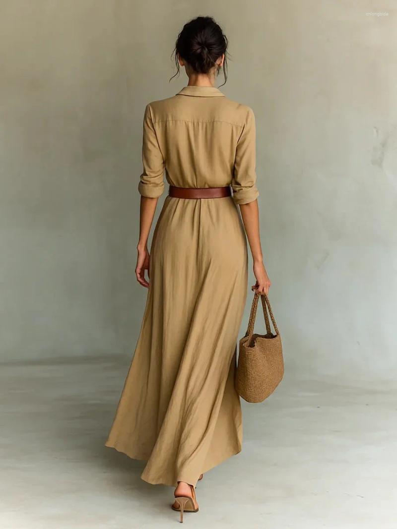 Casual Dresses 2025 Autumn Woman Sexy Deep V Neck Hollow Lon - view 4