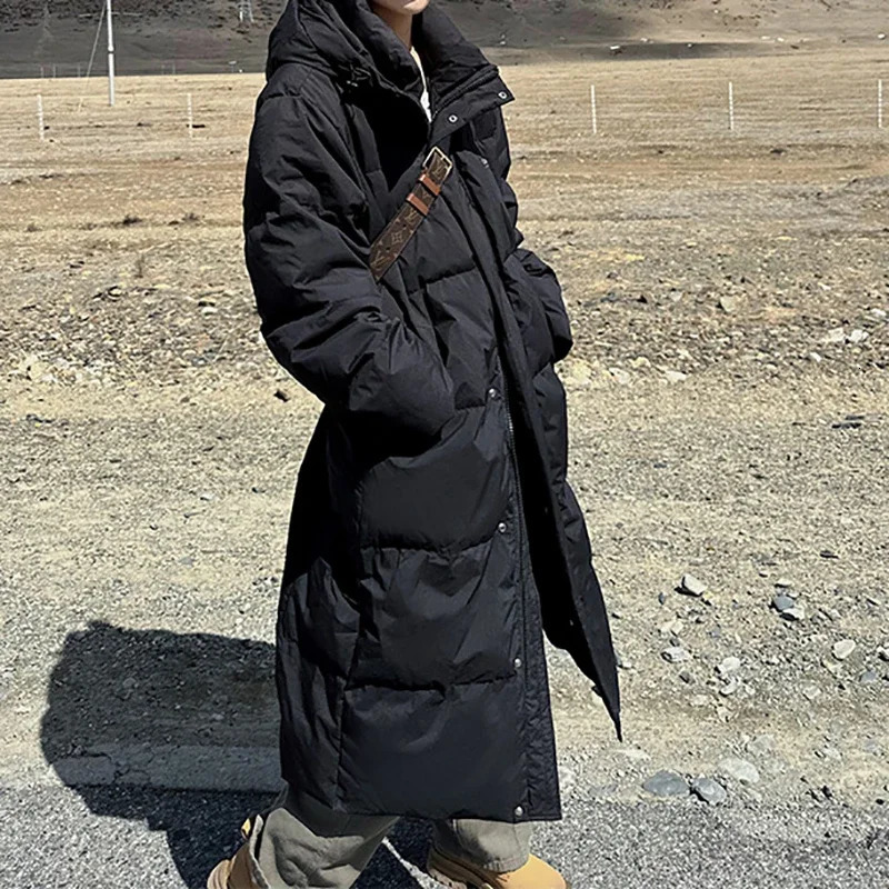 Turtleneck Thicken Down Coat oversize Loose Coat Zipper Pockets Long Coat Casual Parkas For Women 250917