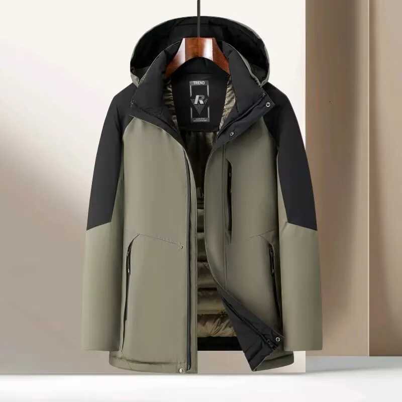 Classic Red Winter Jacket For Men 2025 Detachable Hood Dad Cotton Padded Coat Warm Thick Soft Mature Men Casual Down Jacket W250926