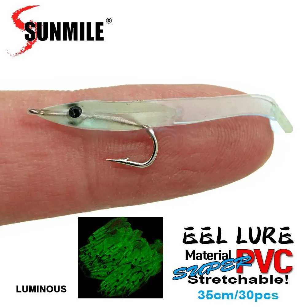 SUNMI 30pcs Eel Soft Fishing Lure 35mm PescaTack Wobbrs Fish Lures Carp urre Soup Soft Baits W250926