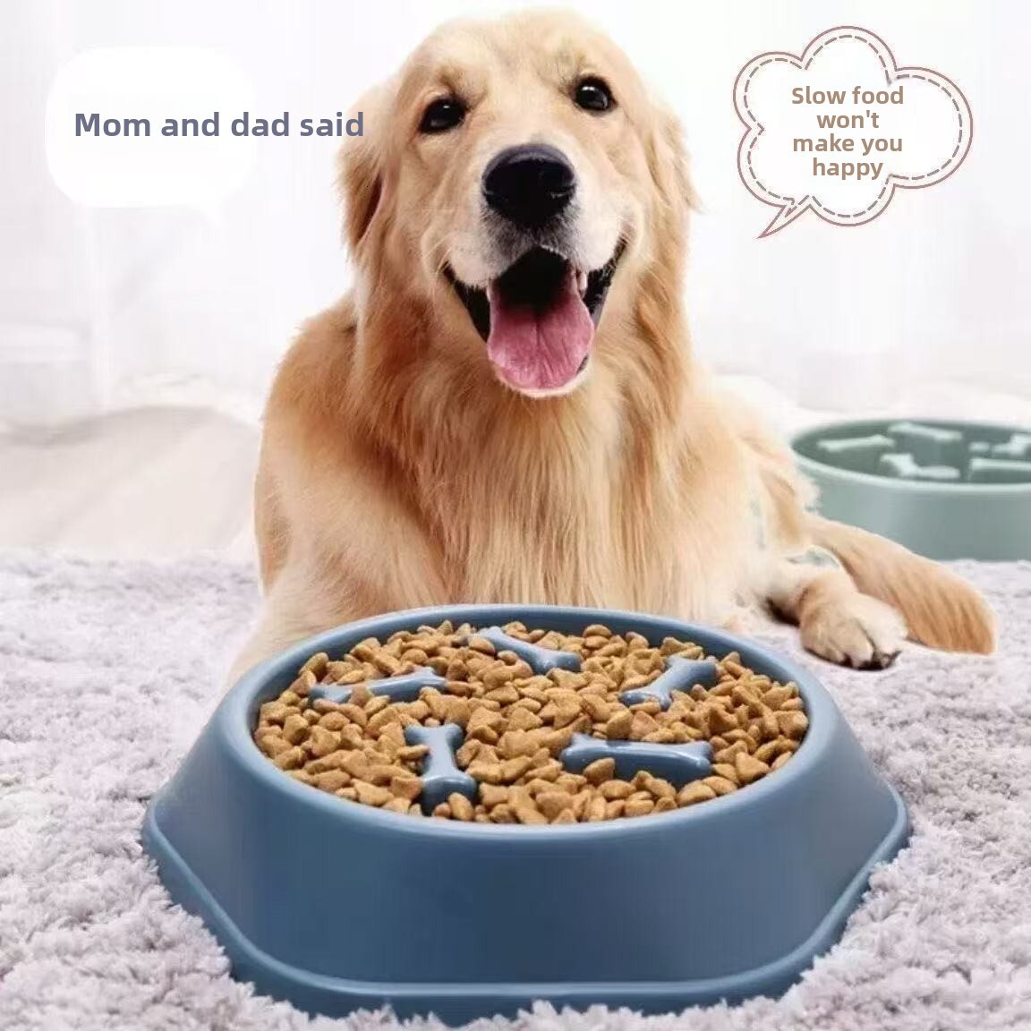 Slow Feeder Anti-Slip Anti-Choke Anti-Explosion Cat Food Anti-Spill Large Small Medium Dog Pet Supplies