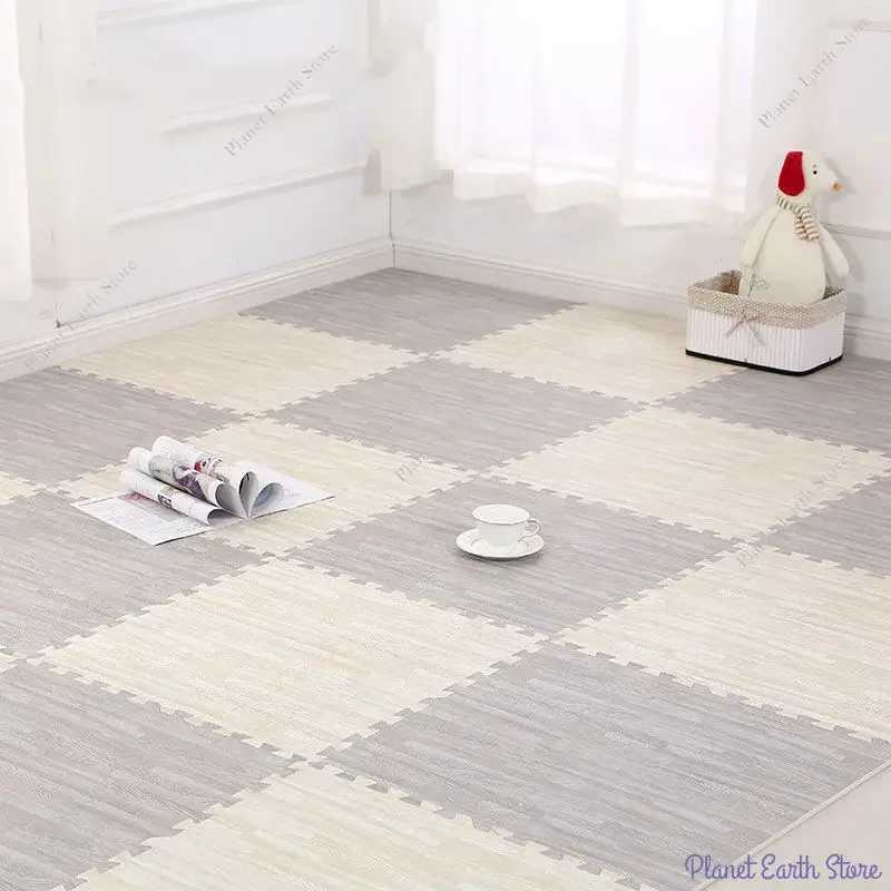 1020Pcs Wood Grain Puzzle Floor Foam Carpet Bedroom Splicing Mat Baby Sports Play Mat Decorative Carpet Exercise Tiles 3030cm C250926