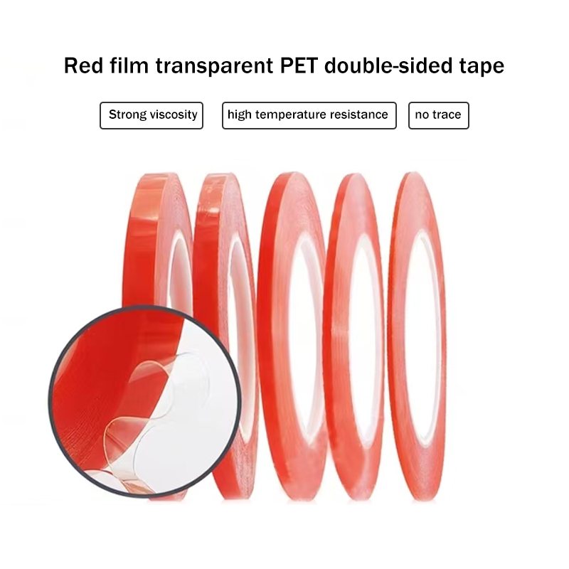 Strong, high viscosity transparent double-sided adhesive fixing vehicles, with no trace tape for fixing adhesive strips