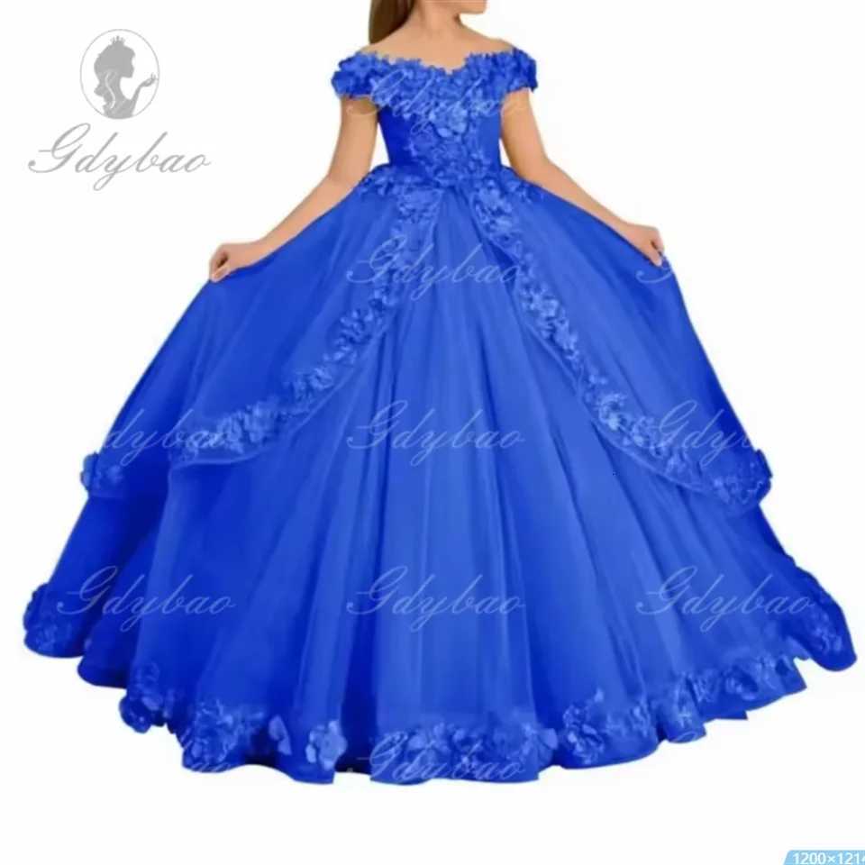 Pink Flower Girl Dress V Neck Tailing Fluffy Mesh Flower Girl Dress For Birthday Prom Party Custom Princess Clothing Z250926