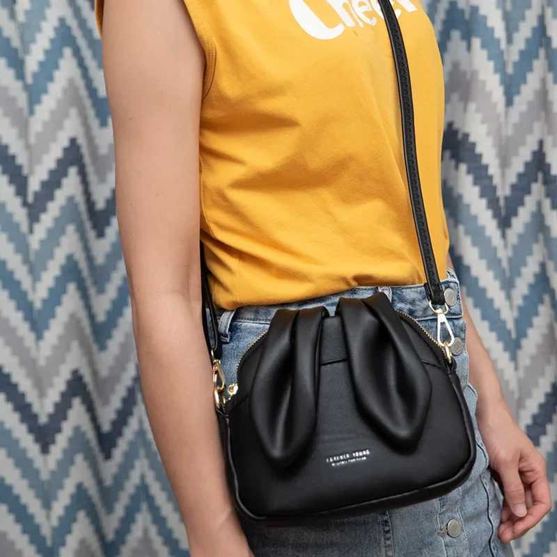 Rabbit Ears Small Side Bag for Women 2025 Faux Leather Shoulder Crossbody Bags for Women Pink Red Yellow Blue Black Bolso Mujer Z250926