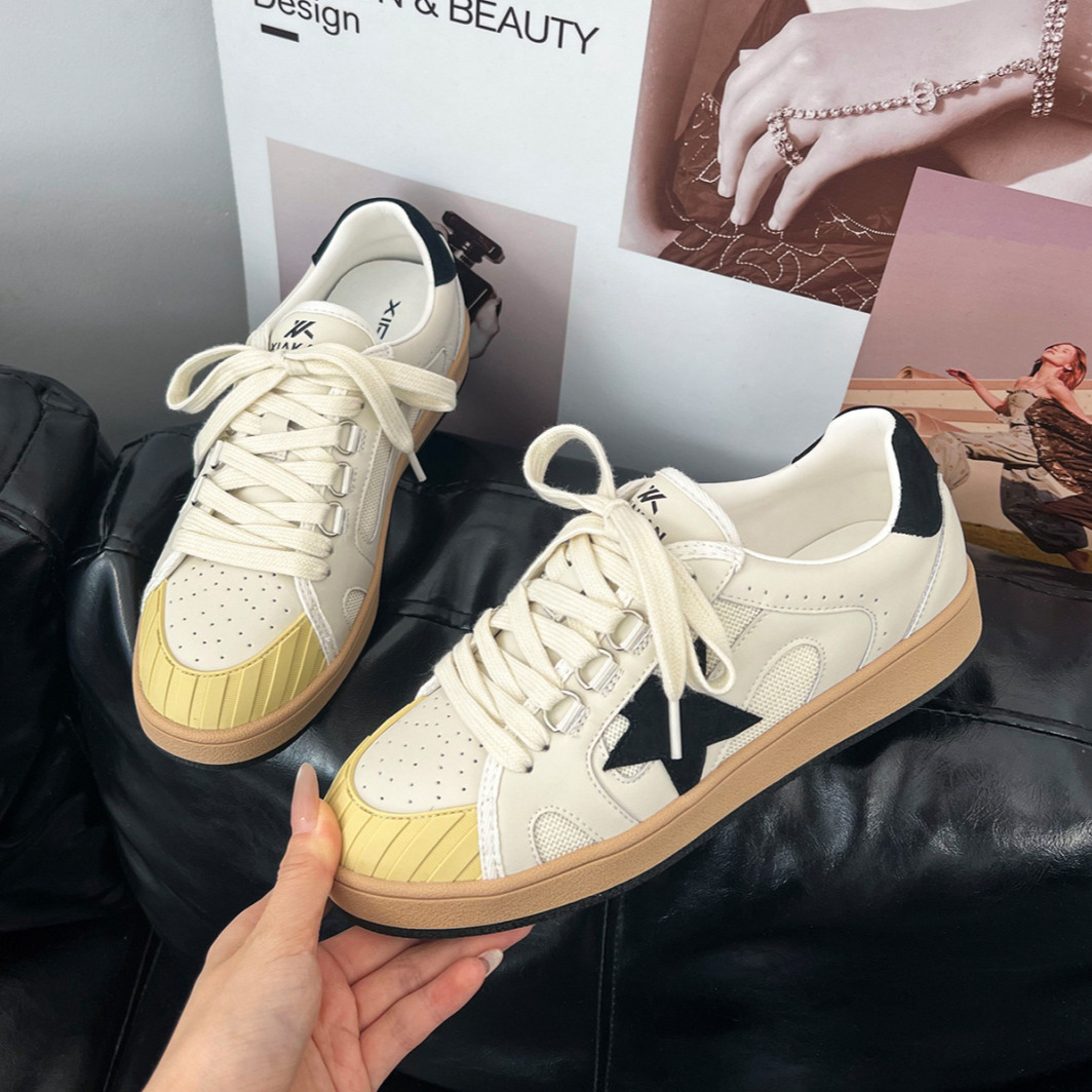 Retro Dirty Women's Sports Shoes New Fashion Trend Flat Shoes Vintage Women's Casual Shoes 2025 design Autumn And Winter New Designer Shoes